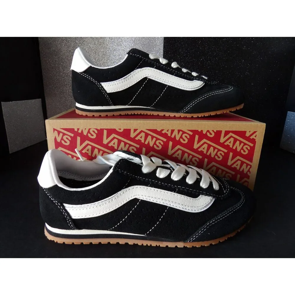 Vans Super Lowpro Sneakers - Black/True White/Gum (Size US Youth 4, Women's 5.5)